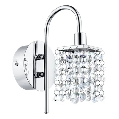 Wall/Mirror Light IP44 Bathroom Colour Chrome Shade Clear Crystal Bulb G9 1x3W