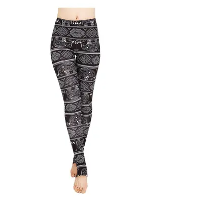 (XL) Women Leggings Christmas Print Skinny Trousers Casual Tights Stretch Slim High Waist Stirru