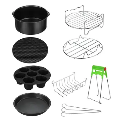 (8 inch, Type B) 7/8 Inch Air Fryer Accessories Baking Basket Pizza Pan Home Kitchen Tools