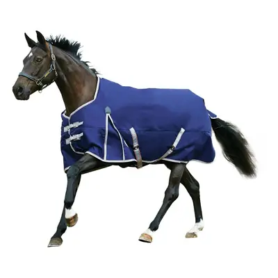 (4 ft, Navy/Silver/Red) Weatherbeeta Comfitec Medium Essential Standard Neck Turnout Rug