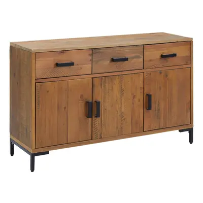 (brown) vidaXL Solid Wood Pine Sideboard Recycled Cupboard Home Organiser Side Cabinet