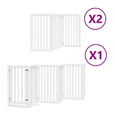 (white, x x cm/ pcs) vidaXL Dog Gate with Door Foldable Panels Dog Fence Pet Gate Poplar Wood