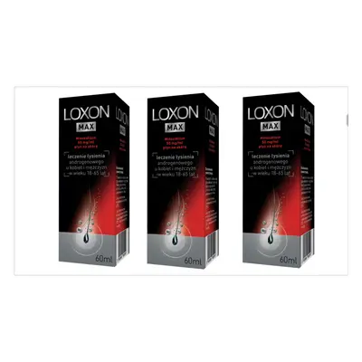 3 x Loxon Max 5% Hair Loss Treatment Solution Spray Serum 60ml