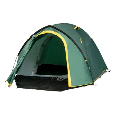 Outsunny Compact Camping Tent w/ Vestibule & Mesh Vents for Hiking Green