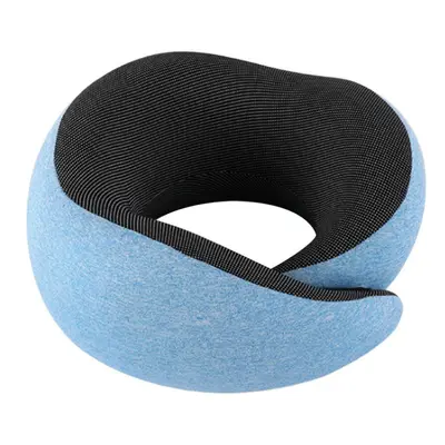 (Blue) Memory Foam U-shaped Pillow Travel Portable Slow Rebound Neck Protective