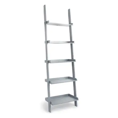 (Grey) Charles Jacobs Ladder Shelf Tier Leaning Storage Bookcase Display Unit