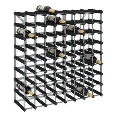 vidaXL Solid Pine Wood Wine Rack for Bottles Black Storage Bottle Holder