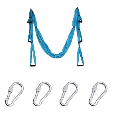 (Sky blue) Handles Aerial Yoga Hammock Flying Swing Anti gravity Pilates Exercises Device