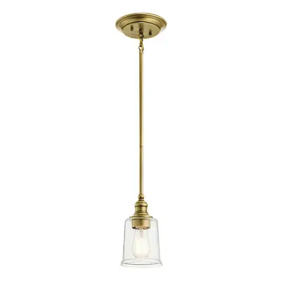 1 Bulb Ceiling Pendant Light Fitting Natural Brass LED E27 60W Bulb