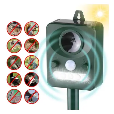 Solar Ultrasonic Pest Repeller Outdoor Animal with Sound Motion Sensor and Flashing Light