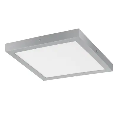 Wall / Ceiling Light Silver 400mm Square Surface Mounted 25W LED 3000K