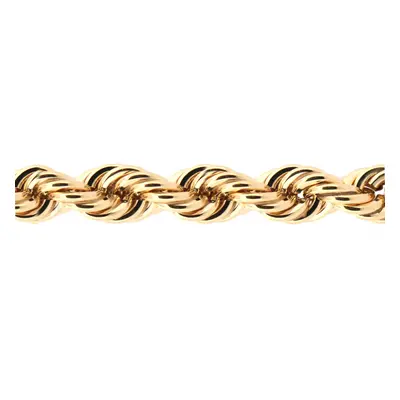 (20) Jewelco London Men's 9ct Yellow Gold Diamond Cut Hollow Rope 7.5mm Chain Necklace - JBB325F