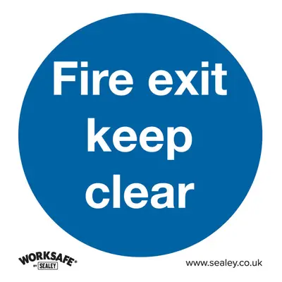 10x FIRE EXIT KEEP CLEAR Health & Safety Sign Self Adhesive x 200mm Sticker