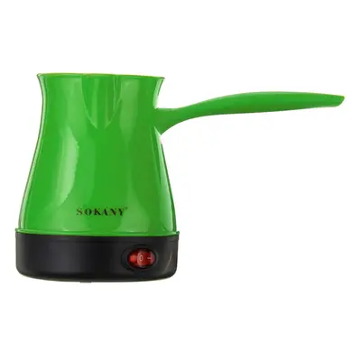 (Green) 220V Electric Turkish Greek ABS and Stainless Steel Portable Coffee Maker Machine Cezve 