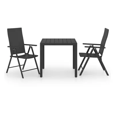 vidaXL Garden Dining Set Piece Black and Brown Table and Chairs Outdoor