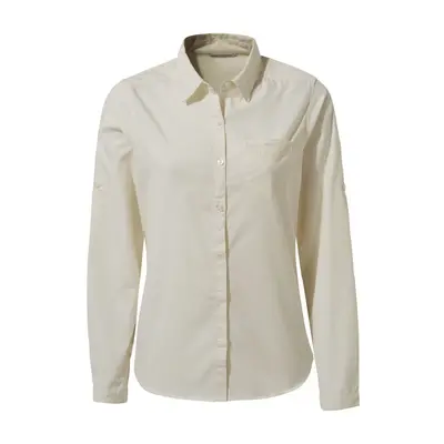 (8 UK, Sea Salt White) Craghoppers Womens/Ladies Kiwi II Long-Sleeved Shirt