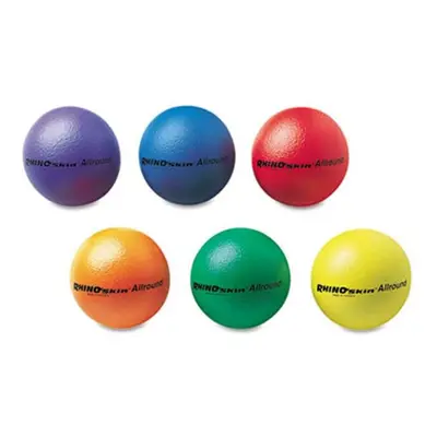 Champion Sports Rhino Skin Ball Sets- 7"- Blue- Green-Orange- Purple- Red-Yellow- 6/Set