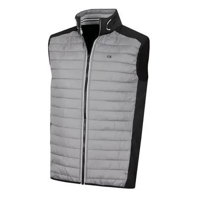 (M, Silver/Black) Calvin Klein Mens Hybrid Insulate Bodywarmer Golf Gilet