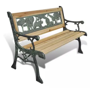 vidaXL Children Garden Bench 84cm Wood Outdoor Patio Park Yard Seat Chair