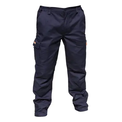 (44", Navy Blue) Result Mens Stretch Work Trousers / Pants (34inch Long Length)