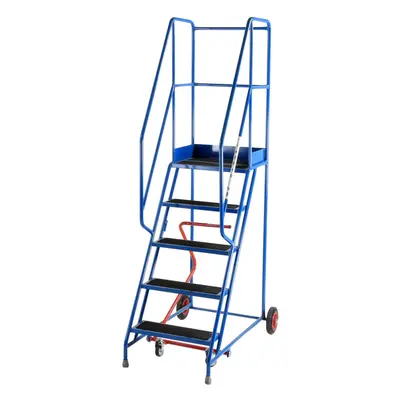 5 Tread Mobile Warehouse Stairs Anti Slip Steps 2.25m Portable Safety Ladder