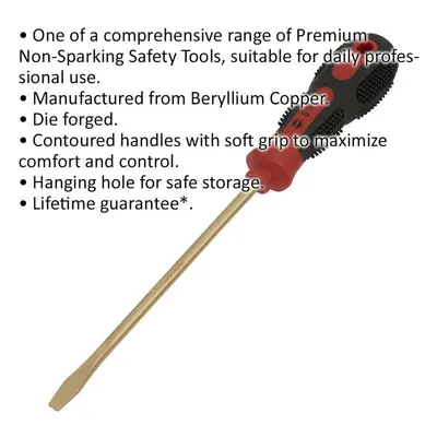 6 x 150mm Slotted Screwdriver - Non-Sparking - Soft Grip Handle - Die Forged