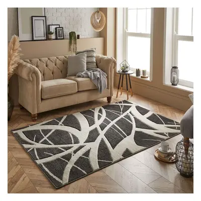 (1. 57E Abstract - Grey, x cm) Modern Geometric Floral Abstract Area Rugs Check Multi Coloured N