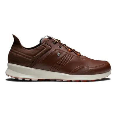 (UK 7, Cognac/Brown/Orange) FootJoy Mens Stratos Waterproof StratoFoam Spikeless Leather Golf Sh