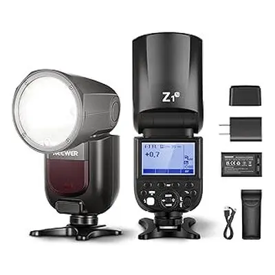 NEEWER Z1-C TTL Round Head Flash Speedlite for Canon with Batteries