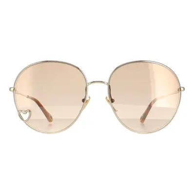 Chloe Sunglasses CH0027S Gold Brown Light Gold Mirror