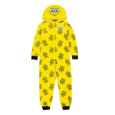 (7-8 Years, Yellow) SpongeBob SquarePants Childrens/Kids Repeat Print Sleepsuit