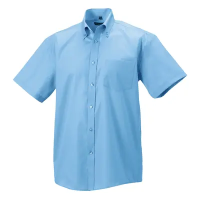 (14.5inch, Bright Sky) Russell Collection Mens Short Sleeve Ultimate Non-Iron Shirt