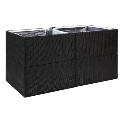 (black, x x cm) vidaXL Garden Planter Outdoor Planter Flower Patio Pot Plant Box Poly Rattan