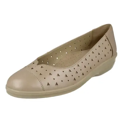 (UK 5.5, Beige) Ladies Padders Ballerina Flats Faye - EE Fit