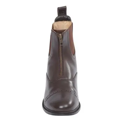 (8 UK, Brown) Dublin Evolution Adults Zip Front Leather Paddock Boots