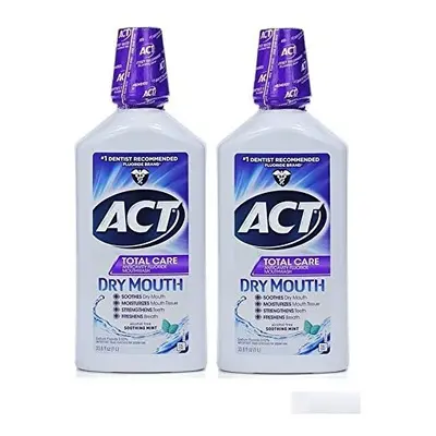 ACT Total Care Dry Mouth Anticavity Fluoride Mouthwash Soothing Mint 33.80 oz (Pack of 2)