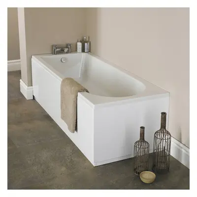 Nes Home Kaif 1700mm x 750mm Round Single Ended Bath & Leg Set White