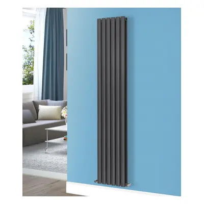 Nes Home X mm Double Oval Tube Matte Black Radiator