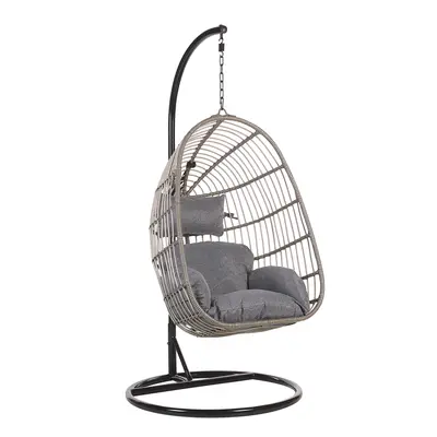 Hanging Chair with Stand CASOLI PE Rattan Grey