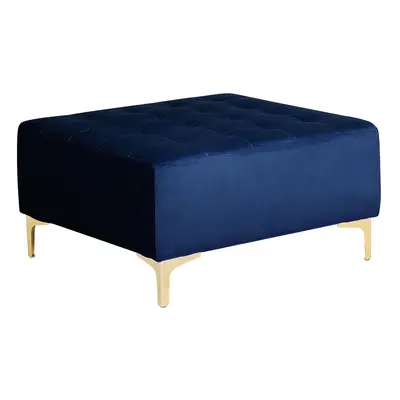 Ottoman ABERDEEN Velvet Navy Blue