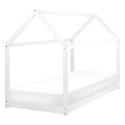 Wooden Kids House Bed EU Single Size White TOSSE