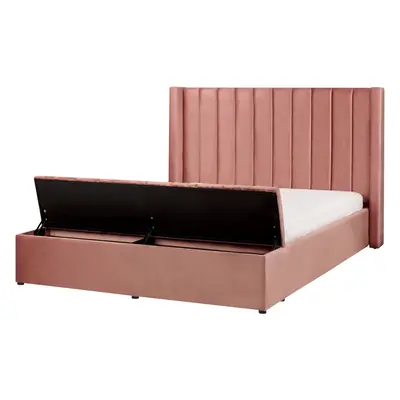 Slatted Bed NOYERS x cm (EU King Size) Velvet Pink