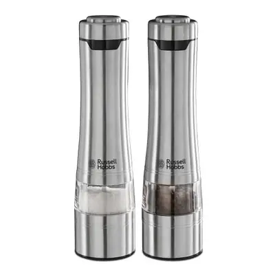 Electric Salt and Pepper Mill Set, Adjustable Mill - Brushed Steel