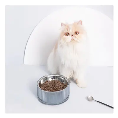 (Light Green) Food Grade Antibacterial Stainless Steel Cat Food Bowl Detachable Pet Bowl