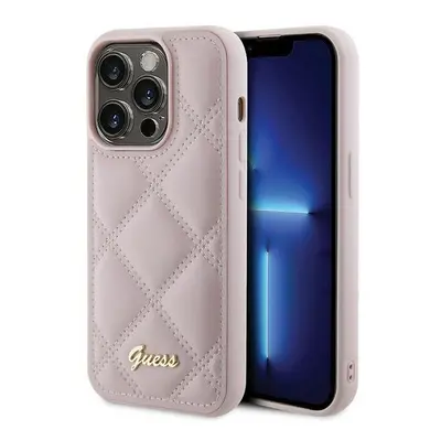 Guess Quilted Metal Logo Case for iphone Pro Max 6.7" Pink - GUHCP15XPSQSQSP