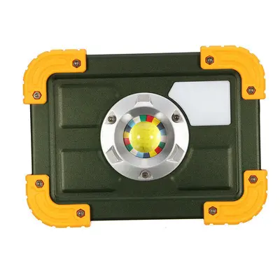 (Yellow) 30W COB Mode LED Portable USB Rechargeable Flood Light Spot Hiking Camping Outdoor Work