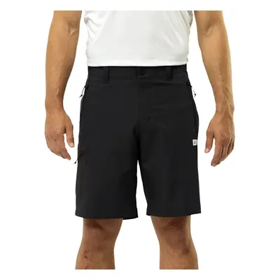 (XXL, Black) Jack Wolfskin Mens Active Track Outdoor Walking Softshell Shorts - Black