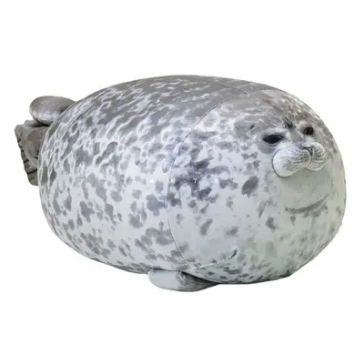 (Grey, 60cm) 40/60 CM Chubby Blob Seal Pillow Stuffed Cotton Plush Ocean Animal Cute Toy for Gif