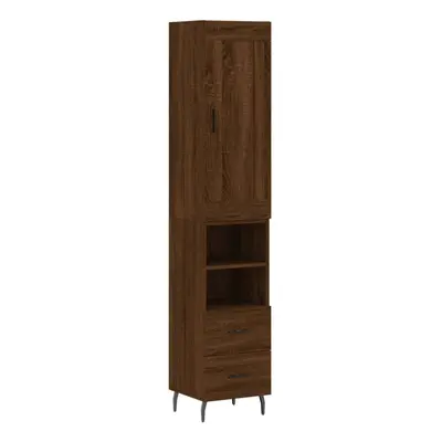 vidaXL Highboard Sideboard Cupboard Side Cabinet Brown Oak Engineered Wood