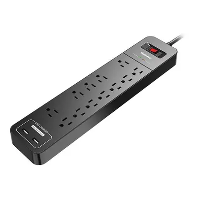 Power Strip Durable Household Socket with AC Outlets USB-A Charging Ports Surge Protector Americ